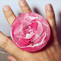 Anillo marmolado rosa y blanco