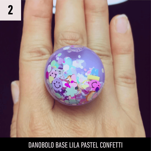 Anillo DanoBolo base pastel confetti