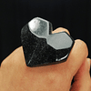 Anillo Corazón facetado L negro brillos STOCK