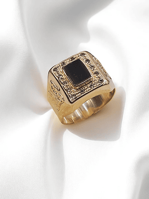Anillo sello corona onix Oro 18k