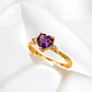 Anillo corazon amatista y circones Oro 18k - Miniatura 5