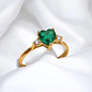 Anillo corazon esmeralda y circones Oro 18k - Miniatura 3