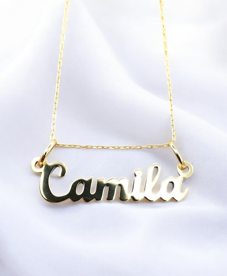 Cadena eslabones 50 cm con nombre Oro 18k 1