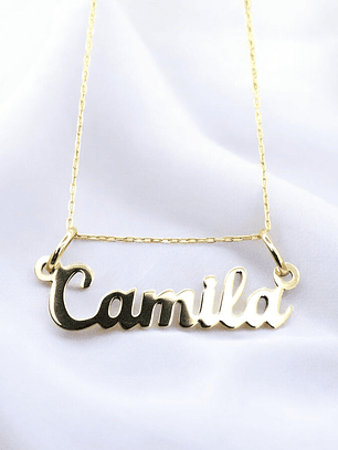 Cadena eslabones 50 cm con nombre Oro 18k