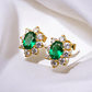 Aros lady esmeralda y circones Oro 18k - Miniatura 1