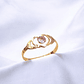Anillo silueta dos corazones Rosa de francia Oro 18k - Miniatura 2
