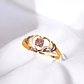 Anillo silueta dos corazones Rosa de francia Oro 18k - Miniatura 3