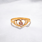 Anillo silueta dos corazones Rosa de francia Oro 18k - Miniatura 1
