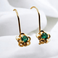 Aros flor esmeralda colgantes oro 18k  - Miniatura 1