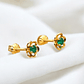 Aros flores esmeralda Oro 18k - Miniatura 2