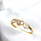 Anillo midi tres corazones rosa de francia Oro 18k - Miniatura 5