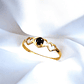 Anillo midi tres corazones onix Oro 18k - Miniatura 1