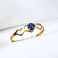 Anillo midi tres corazones zafiro Oro 18k - Miniatura 1