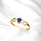 Anillo midi tres corazones zafiro Oro 18k - Miniatura 5