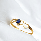 Anillo midi tres corazones zafiro Oro 18k - Miniatura 4