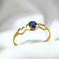 Anillo midi tres corazones zafiro Oro 18k - Miniatura 3