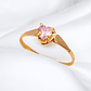 Anillo chatón corazón rosa de Francia Oro 18k - Miniatura 3