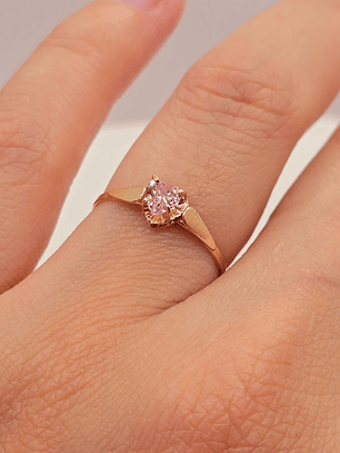 Anillo chatón corazón rosa de Francia Oro 18k