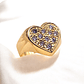 Anillo corazón grande circones Oro 18k - Miniatura 4