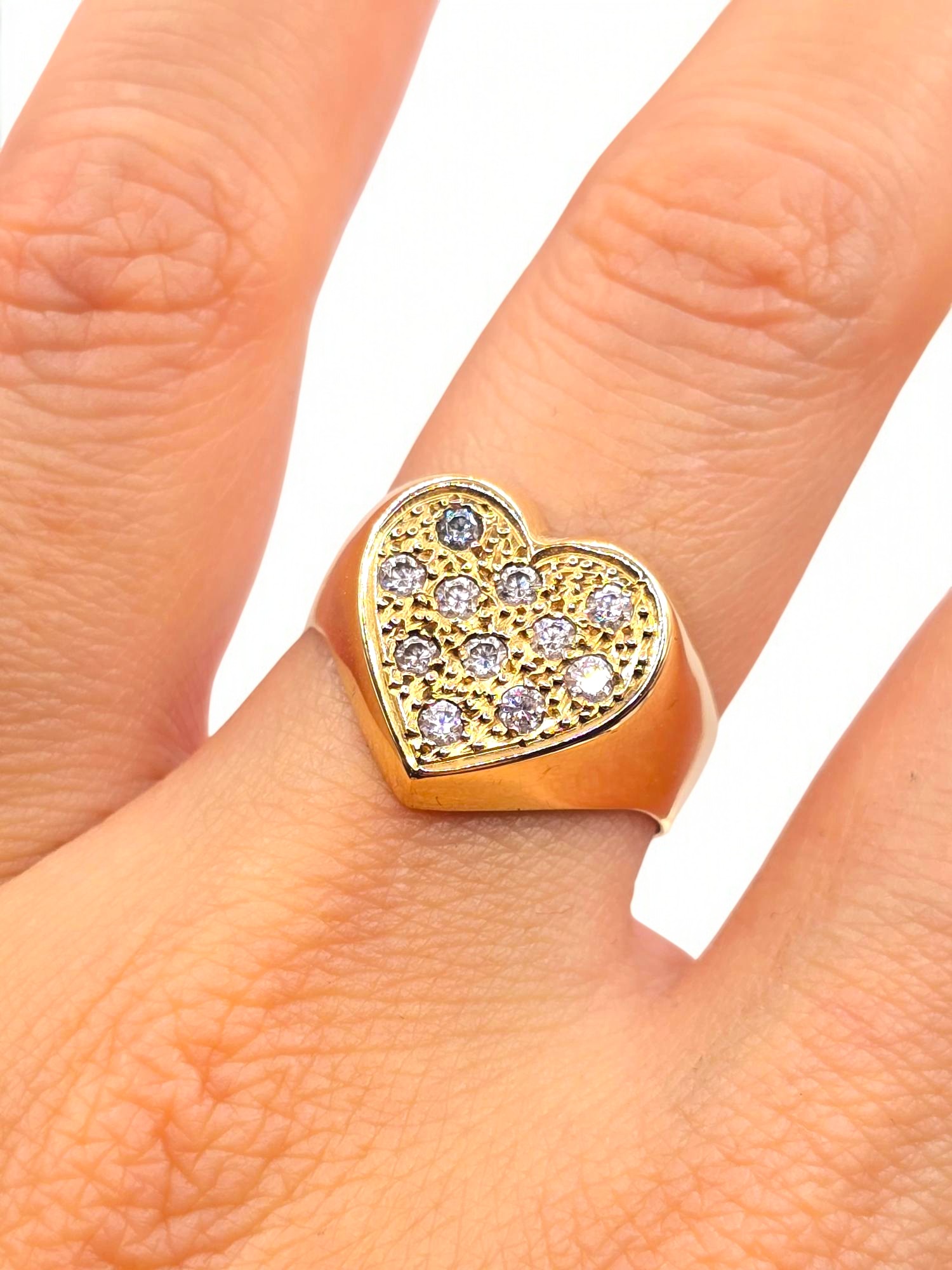 Anillo corazón grande circones Oro 18k 5