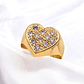 Anillo corazón grande circones Oro 18k - Miniatura 1