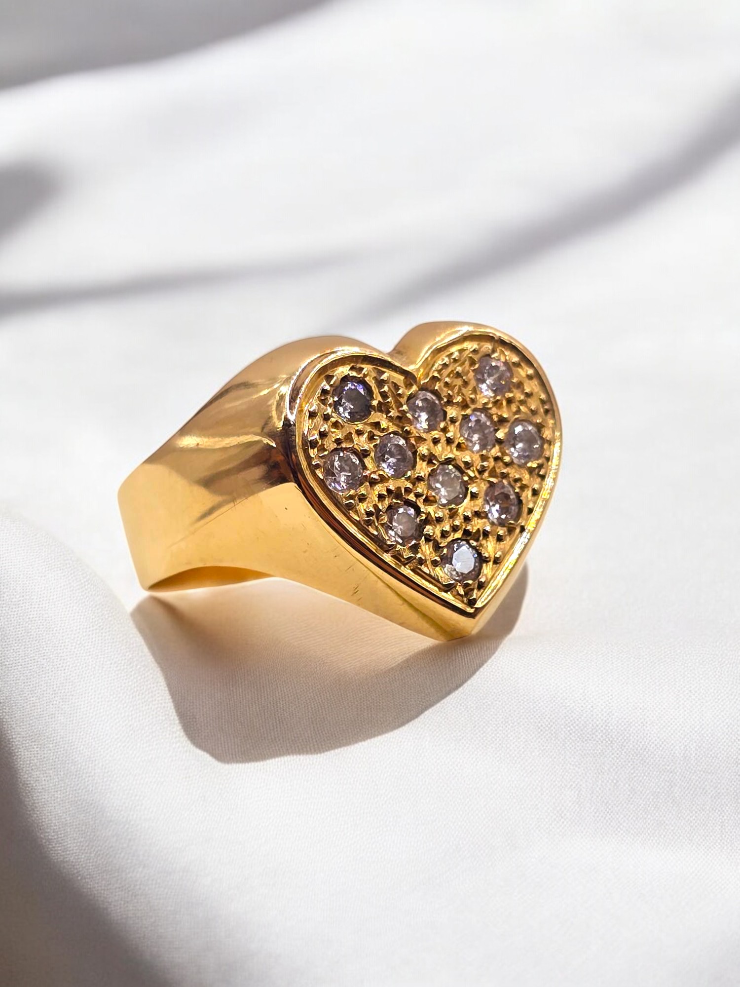 Anillo corazón grande circones Oro 18k 3