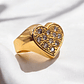 Anillo corazón grande circones Oro 18k - Miniatura 3