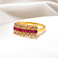 Anillo cintillo rubies y circones grande Oro 18k - Miniatura 5