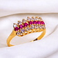 Anillo cintillo rubies y circones grande Oro 18k - Miniatura 6
