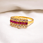 Anillo cintillo rubies y circones grande Oro 18k - Miniatura 1