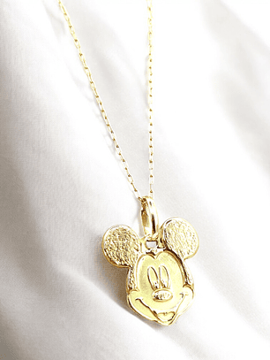 Cadena limada 50 cm y Mickey Mouse Oro 18k