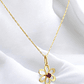 Cadena limada 50 cm y  silueta flor rubi 2 cm Oro 18k - Miniatura 1