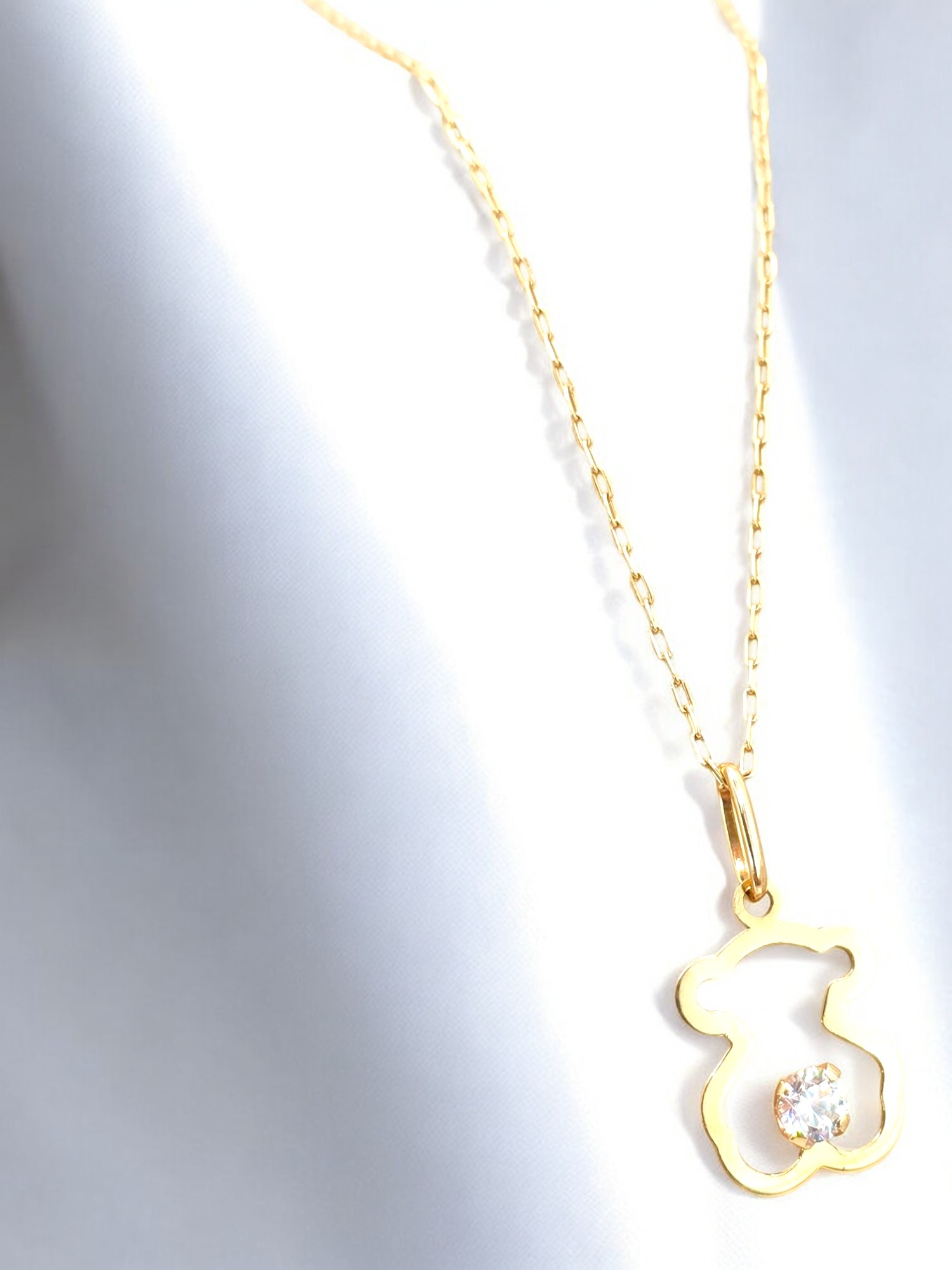 Cadena eslabones 50 cm osito tous circon Oro 18k 3