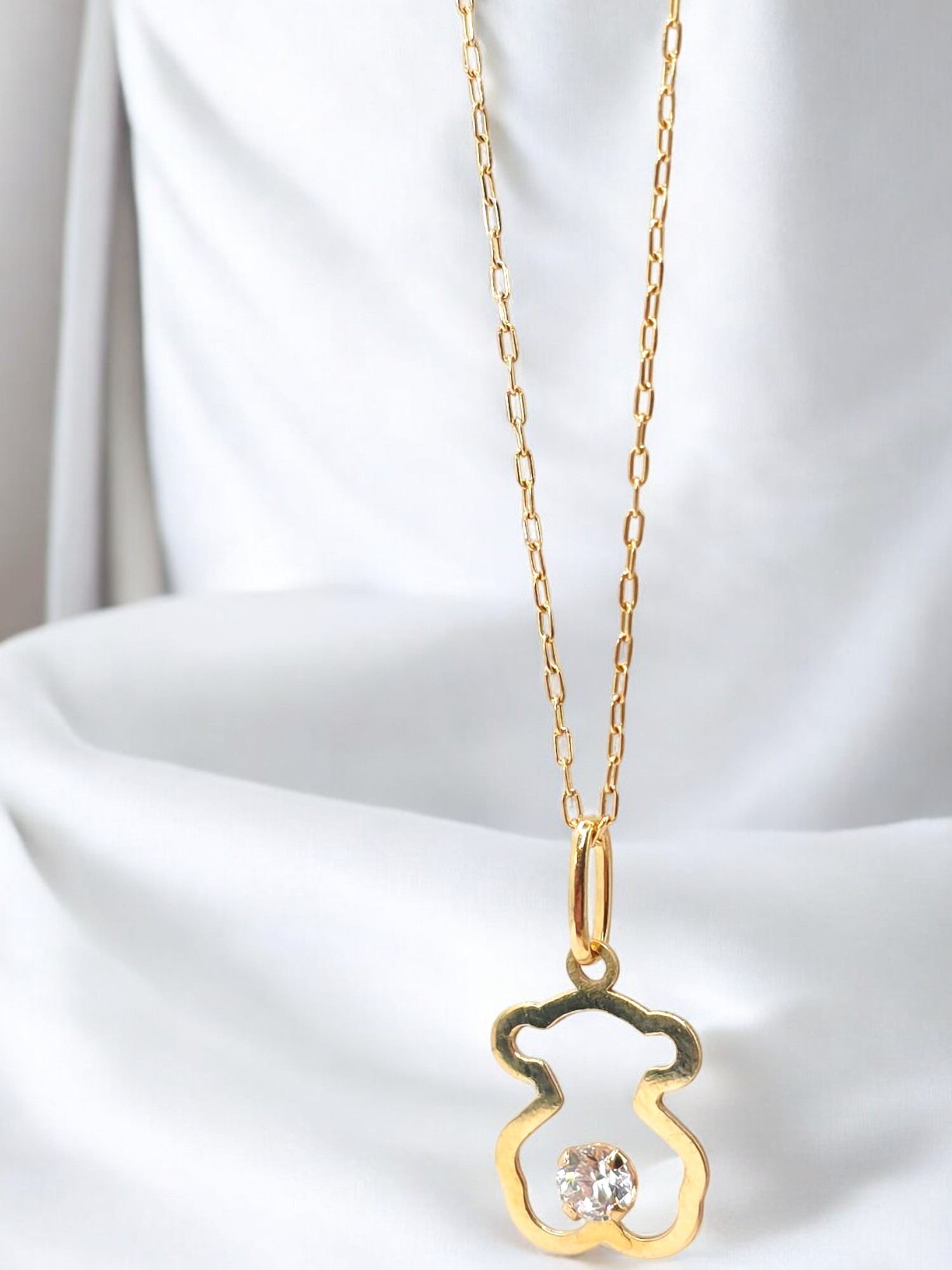 Cadena eslabones 50 cm osito tous circon Oro 18k 4