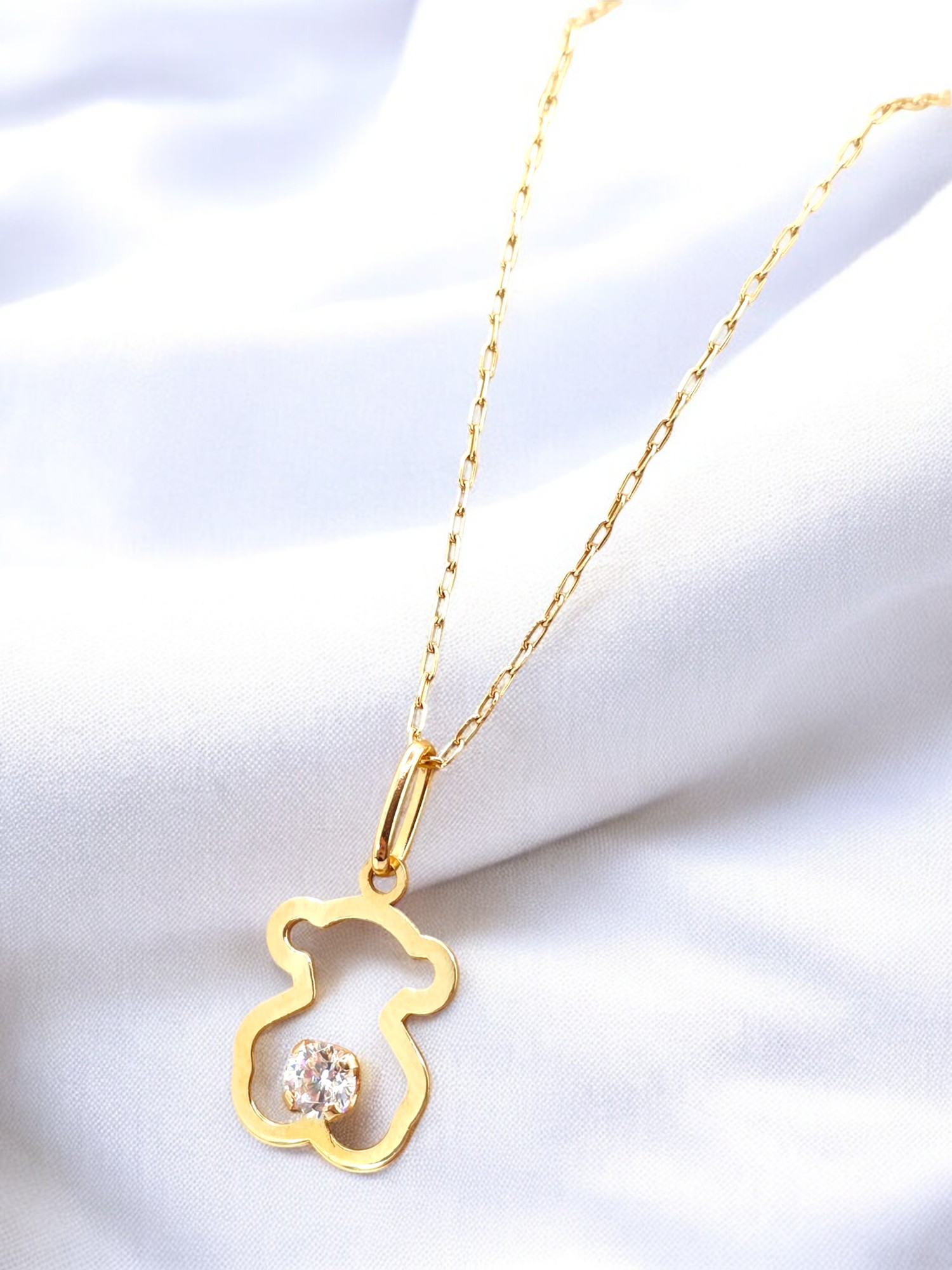Cadena eslabones 50 cm osito tous circon Oro 18k 1