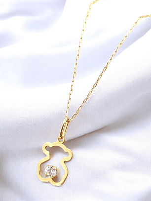 Cadena eslabones 50 cm osito tous circon Oro 18k
