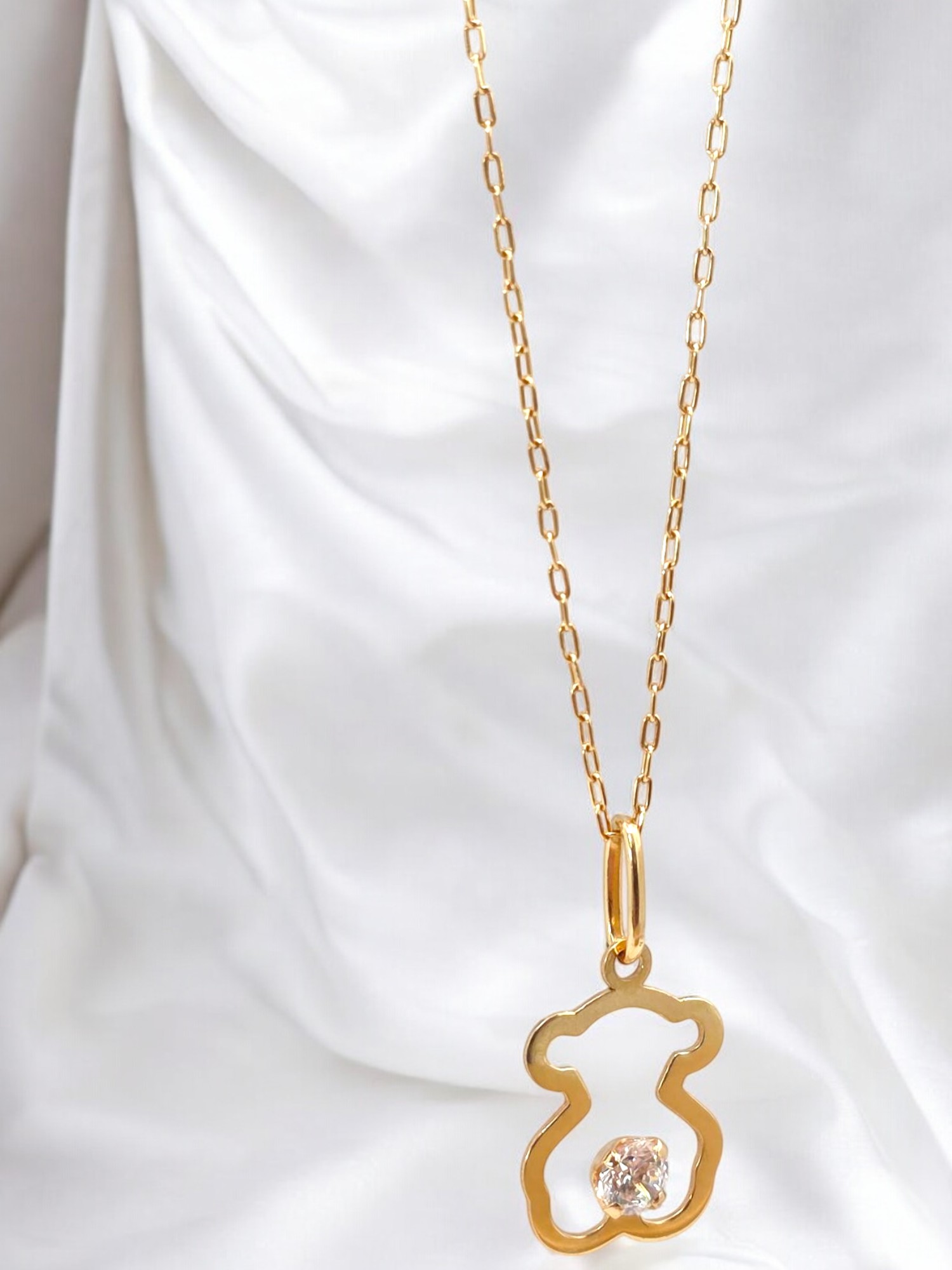 Cadena eslabones 50 cm osito tous circon Oro 18k 2