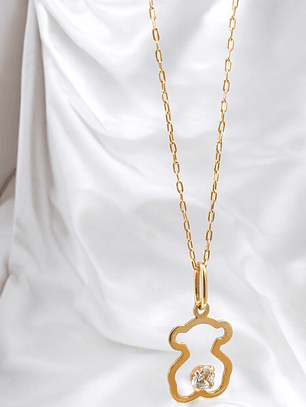 Cadena eslabones 50 cm osito tous circon Oro 18k