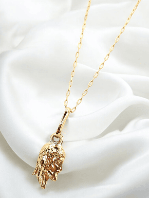 Cadena eslabón limado 50 cm y rostro cristo 2 cm Oro 18k