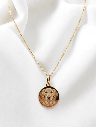 Cadena eslabon limado 50 cm fotograbado disco Oro 18k