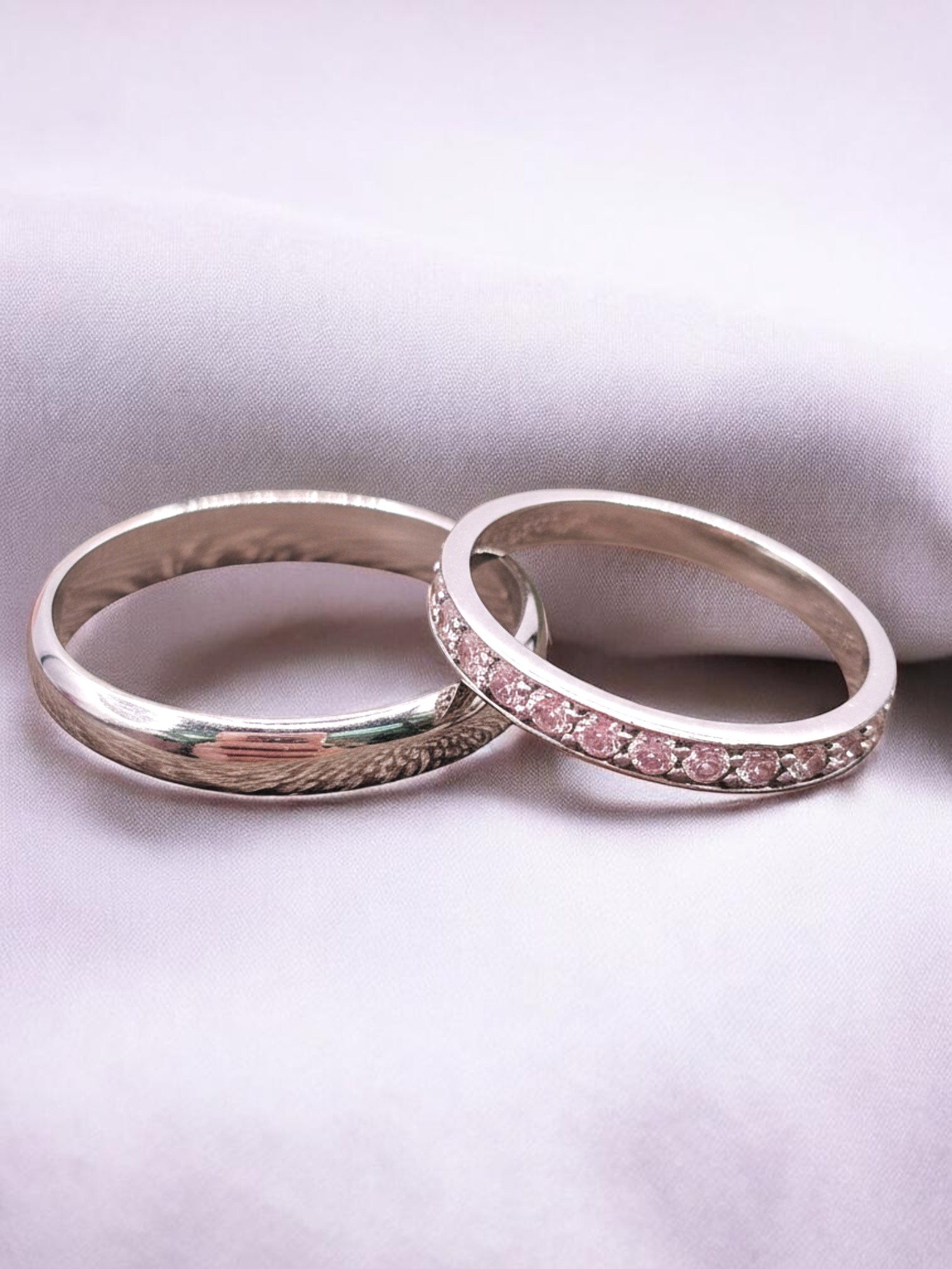 Argollas de matrimonio circones 3 mm Oro blanco 18k 1