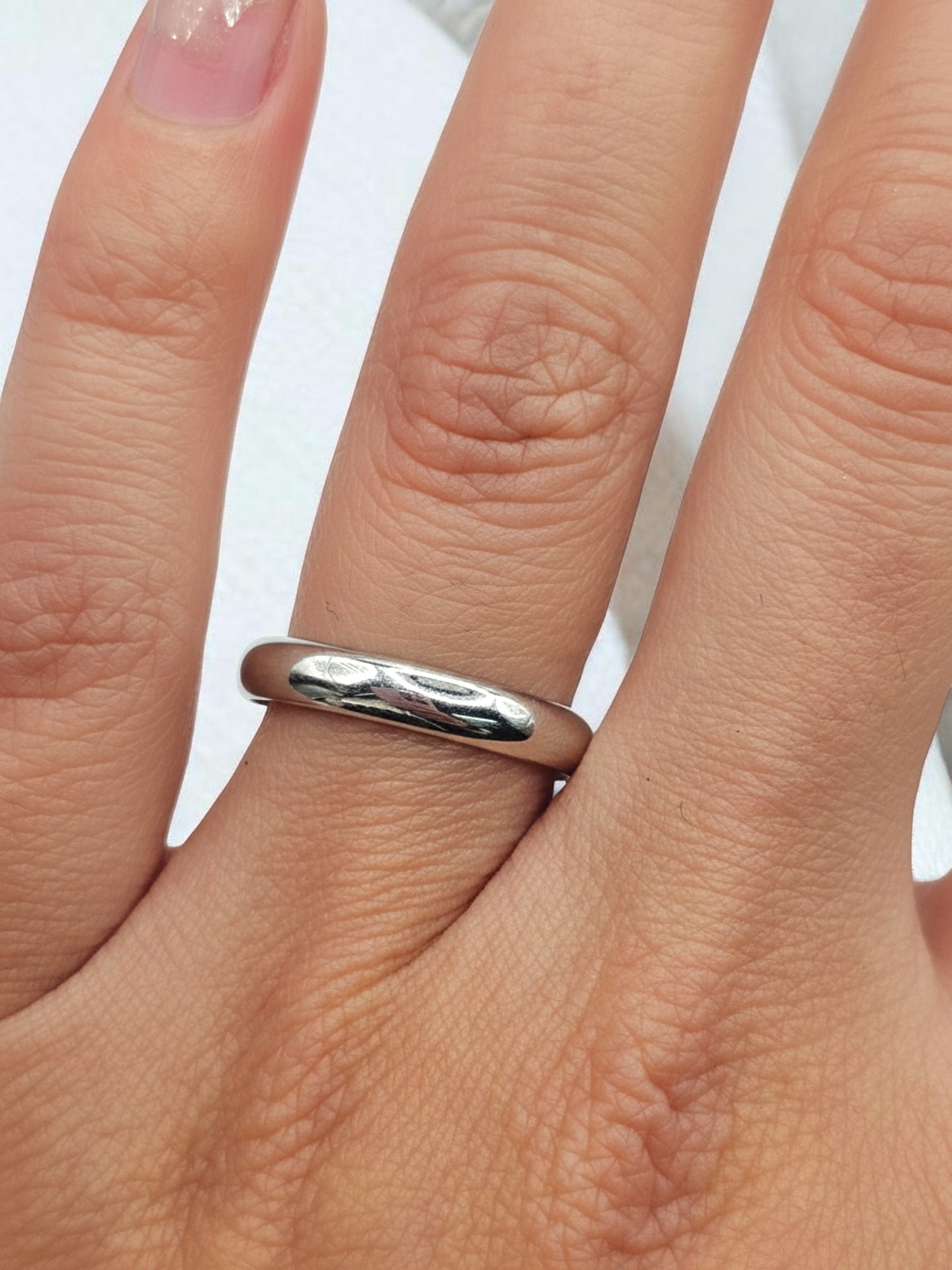 Argollas de matrimonio circones 3 mm Oro blanco 18k 4