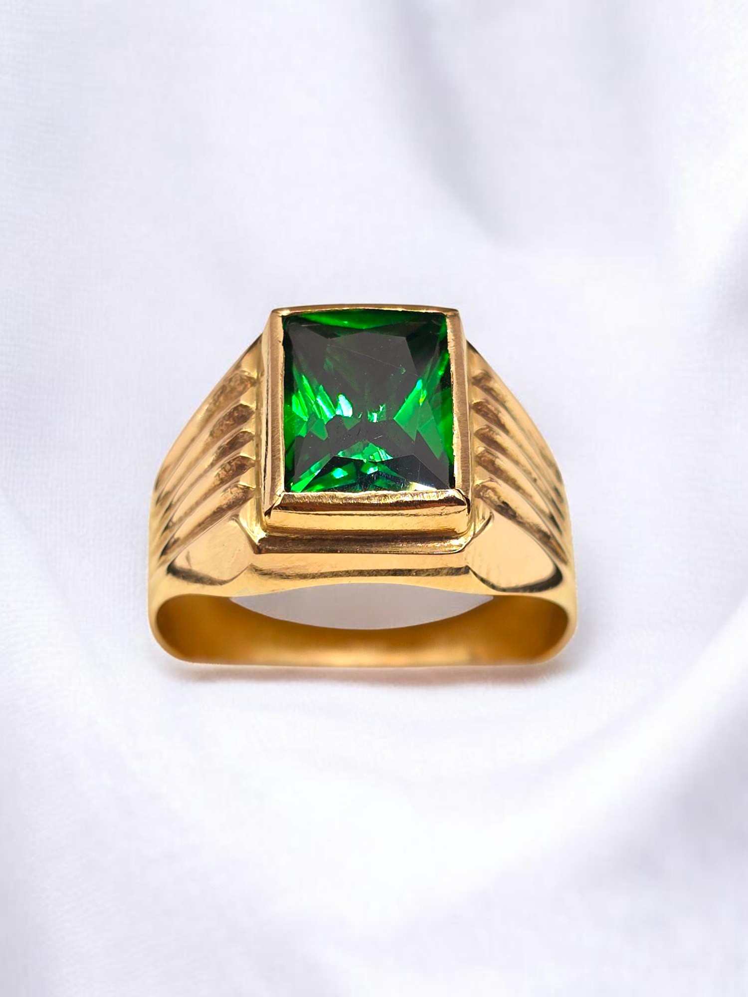 Anillo sello esmeralda Oro 18k 3