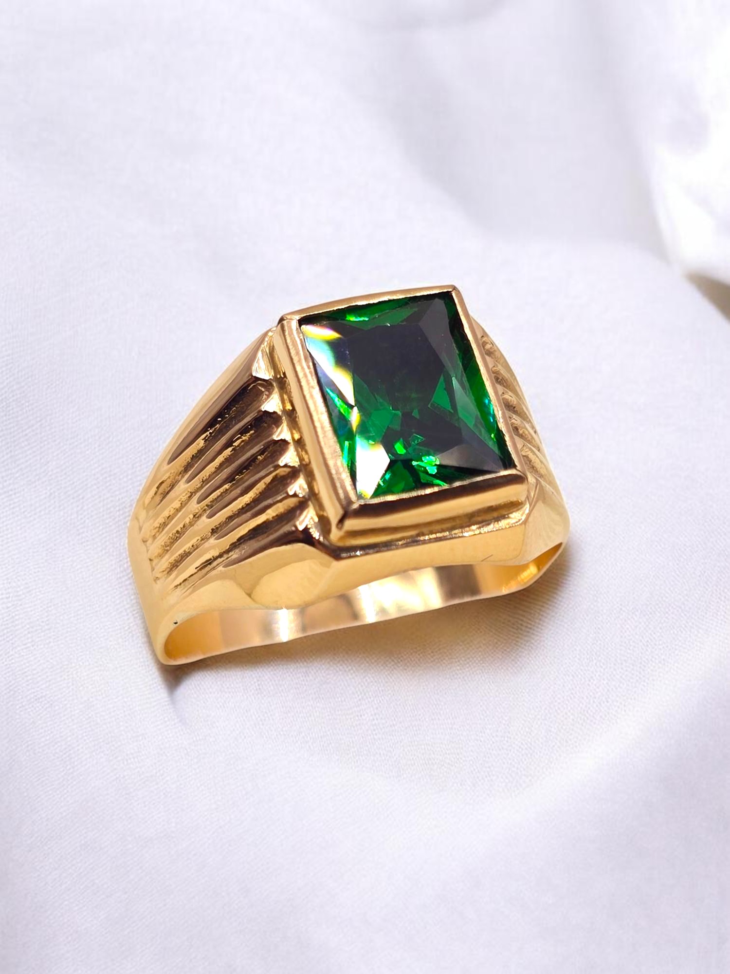 Anillo sello esmeralda Oro 18k 1