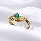 Anillo entrelazado 4 grifas esmeralda Oro 18k - Miniatura 2
