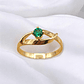 Anillo entrelazado 4 grifas esmeralda Oro 18k - Miniatura 3