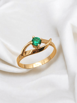 Anillo entrelazado 4 grifas esmeralda Oro 18k