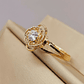 Anillo doble rosa circon Oro 18k - Miniatura 4