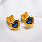 Aros corazón zafiro 8 mm Oro 18k - Miniatura 3