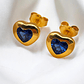 Aros corazón zafiro 8 mm Oro 18k - Miniatura 1